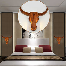 Load image into Gallery viewer, Loft Industrial retro wood cow animal style wall lamps LED