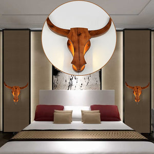 Loft Industrial retro wood cow animal style wall lamps LED