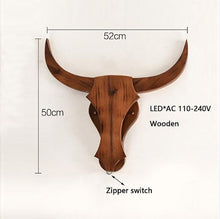 Load image into Gallery viewer, Loft Industrial retro wood cow animal style wall lamps LED