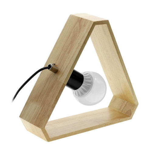 Art Wood Desk Lamps Nordic Modern Triangle Table Light