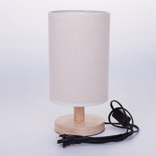 Load image into Gallery viewer, Modern Wood Linen Bedside Minimalist Table Lamp