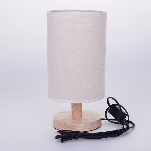 Modern Wood Linen Bedside Minimalist Table Lamp