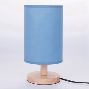 Modern Wood Linen Bedside Minimalist Table Lamp