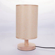Load image into Gallery viewer, Modern Wood Linen Bedside Minimalist Table Lamp
