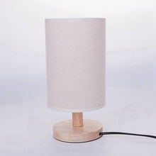 Load image into Gallery viewer, Modern Wood Linen Bedside Minimalist Table Lamp