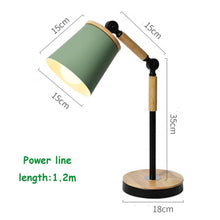 Load image into Gallery viewer, Nordic Wooden Iron Table Lamp