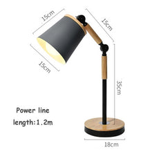 Load image into Gallery viewer, Nordic Wooden Iron Table Lamp