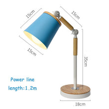Load image into Gallery viewer, Nordic Wooden Iron Table Lamp