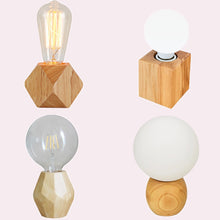 Load image into Gallery viewer, Modern Retro Mini Solid Wood Polyhedron Table Lamps