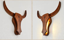 Load image into Gallery viewer, Loft Industrial retro wood cow animal style wall lamps LED