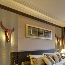Load image into Gallery viewer, Loft Industrial retro wood cow animal style wall lamps LED