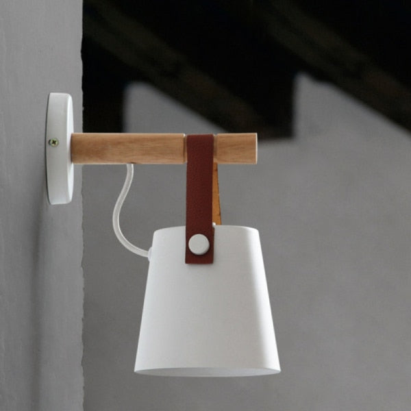 Wooden simple creative wall light LED