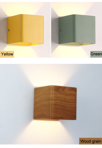 Wood Grain LED Wall Lamp