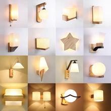 Load image into Gallery viewer, Nordic Solid Wood LED Wall Lamp