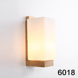 Nordic Solid Wood LED Wall Lamp