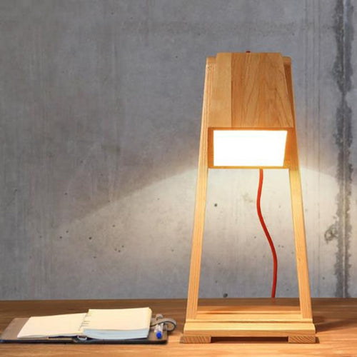 Japanese Puppy Wooden Table Lamp