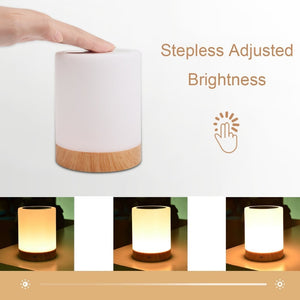 Dimmable LED Colorful Creative Wood Grain Charging Night Light